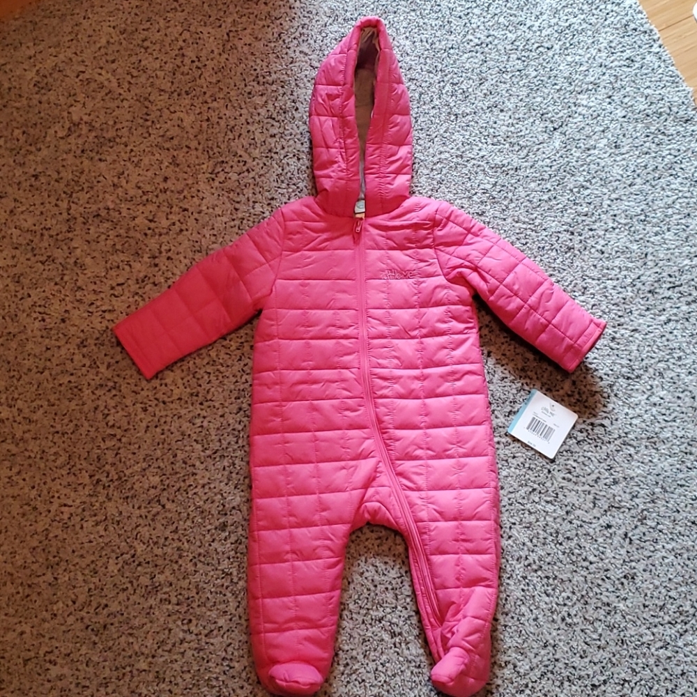 Little me pink snow suit 6-9 months